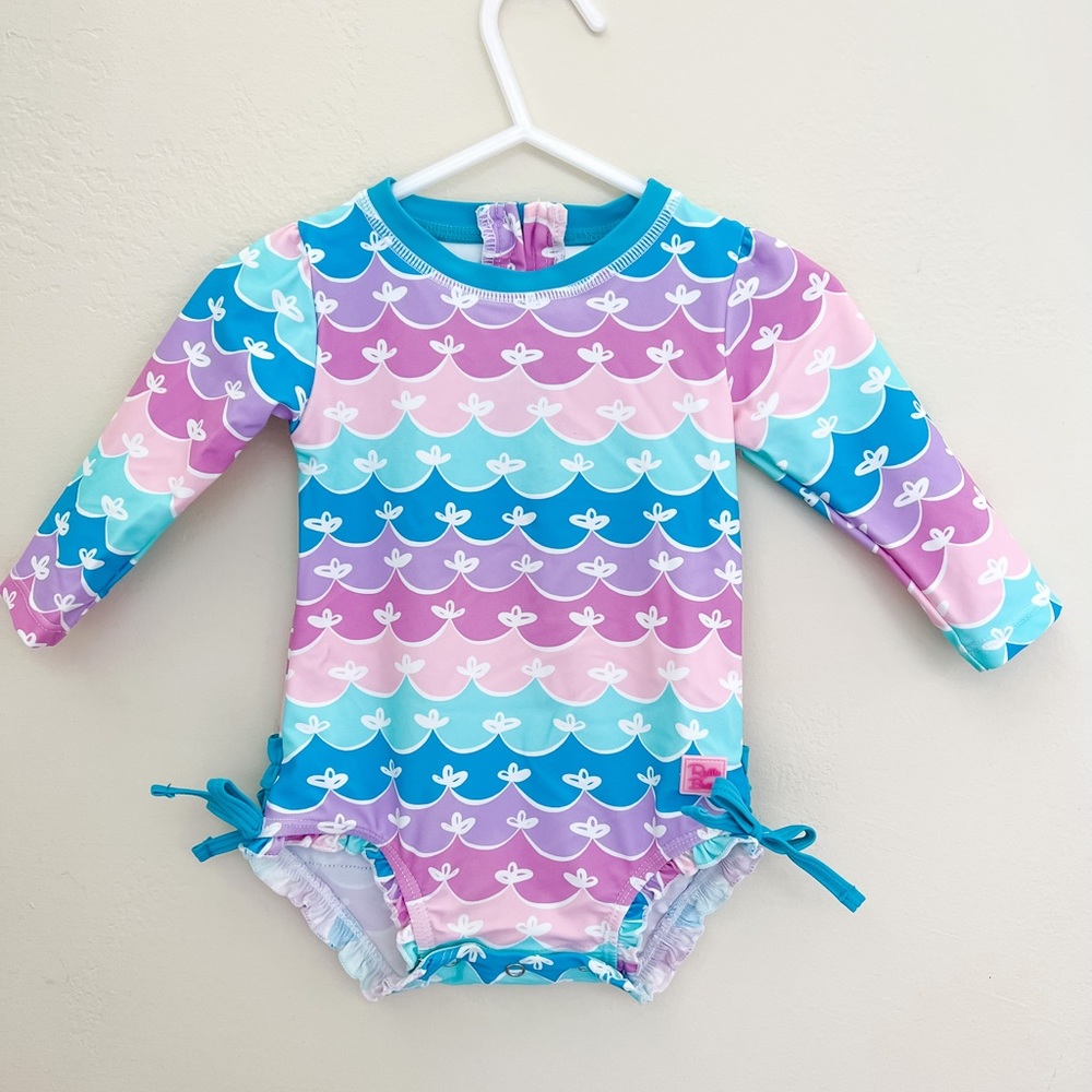 Ruffle Butts Mermaid Print Bathing Suit